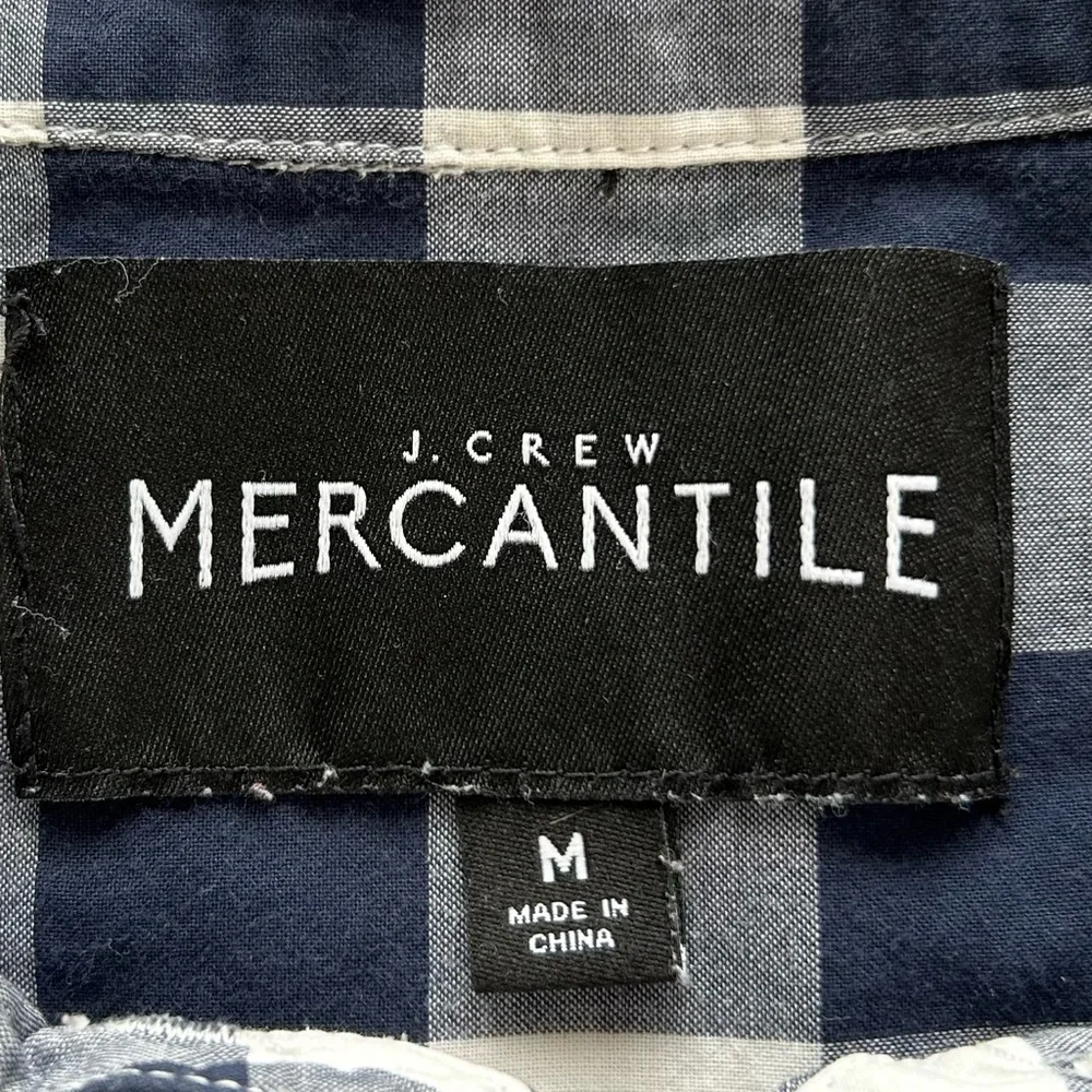 J. CREW Women's Navy Gingham Top, Size M